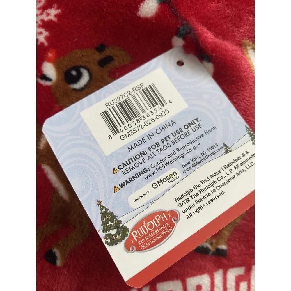 Rudolph‎ The Red Nose Reindeer Cozy Dog Pillow Pet BED Super Soft 23” X 36” Red